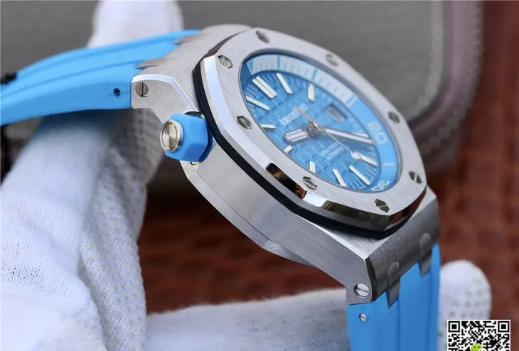 Audemars Piguet Royal Oak Offshore Diver 15710ST.OO.A032CA.01 JF Factory 1:1 Best Edition Replica Watch Blue Strap